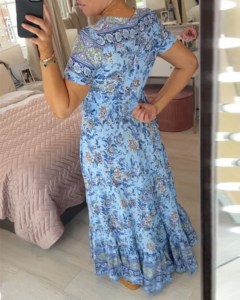 Colette | Flowy Floral V-Neck Dress