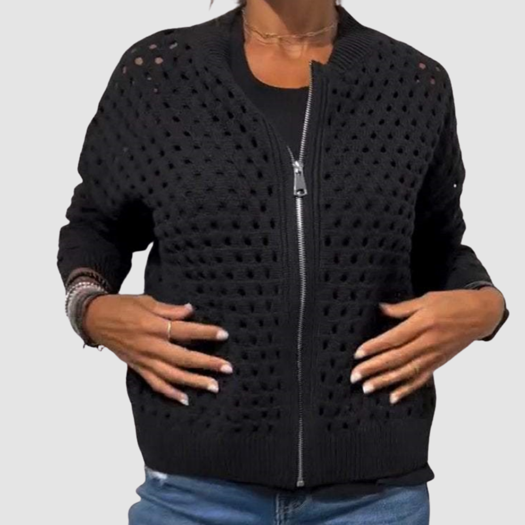 Cyndie | Refined Style Zip Cardigan