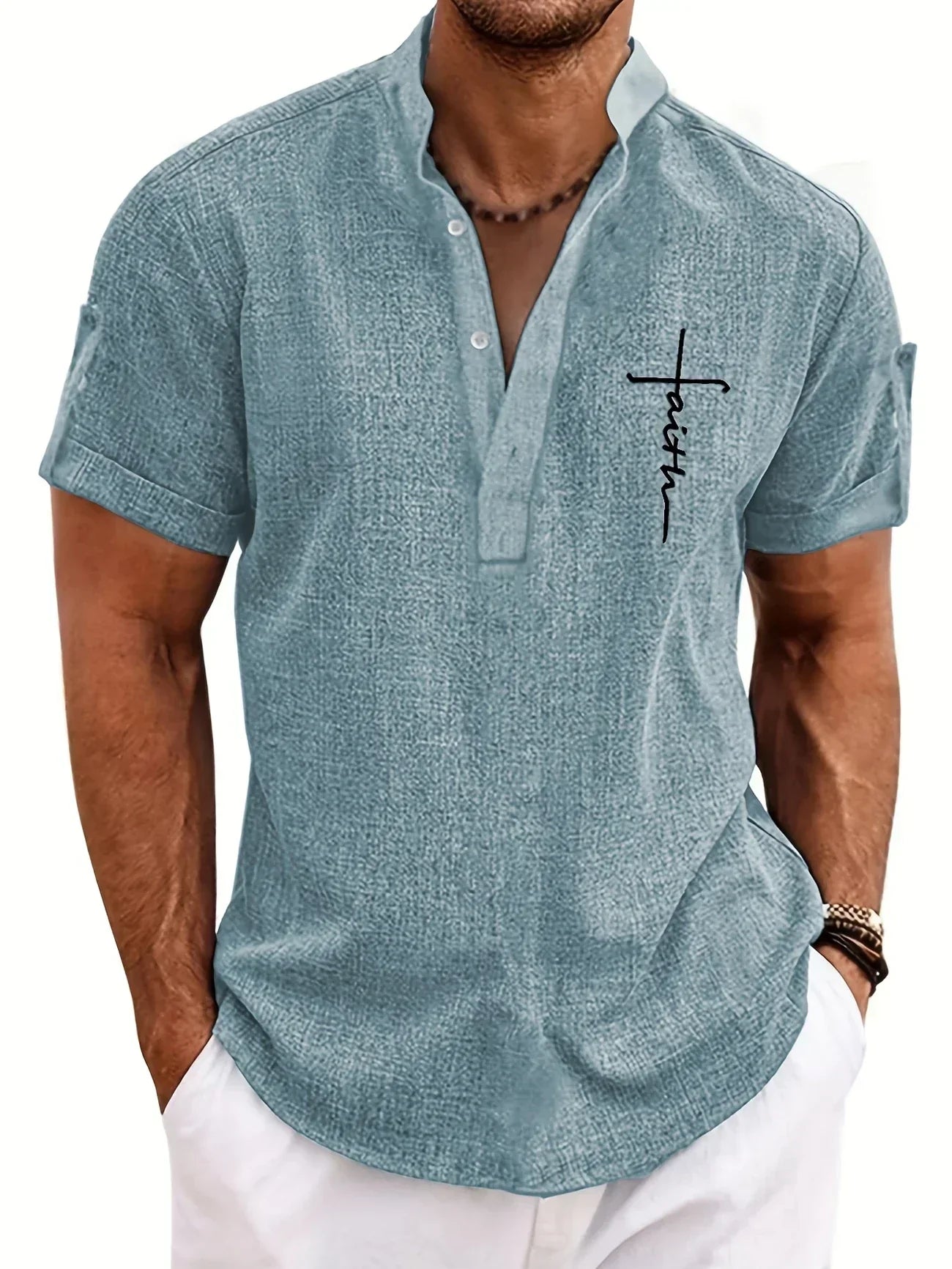 Elvis | Relaxed Stand-Collar Shirt