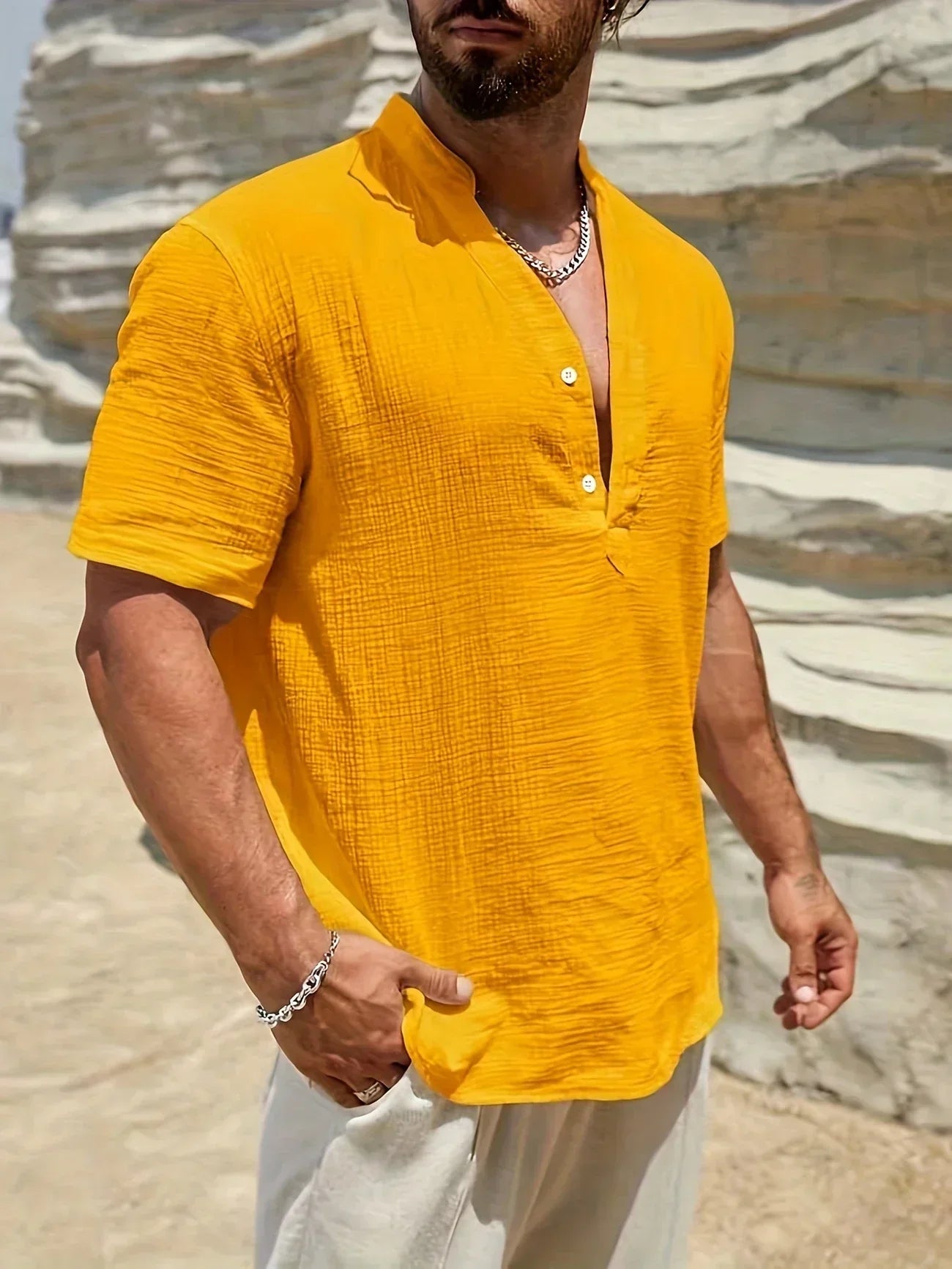 Scott | Cozy Stand-Collar Summer Shirt