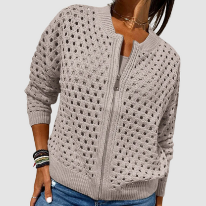 Cyndie | Refined Style Zip Cardigan
