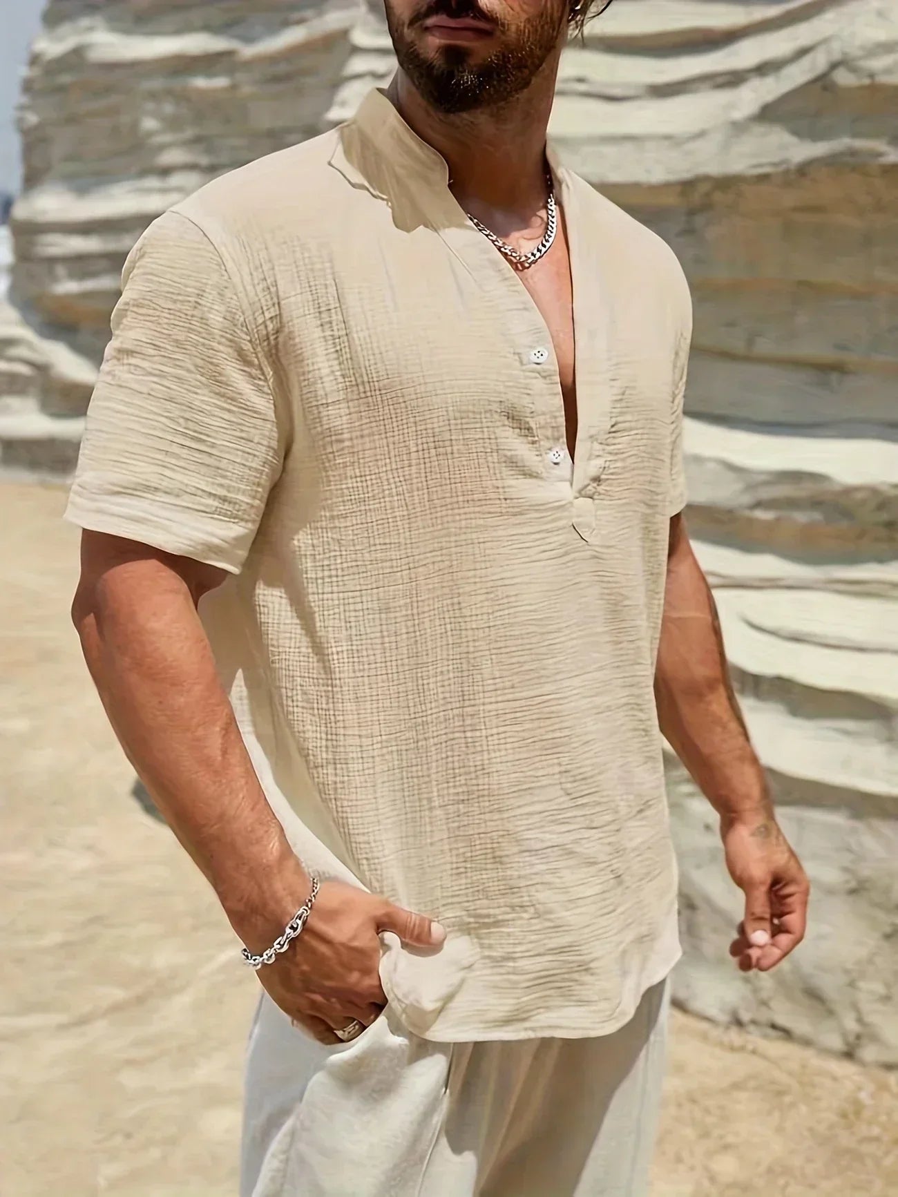 Scott | Cozy Stand-Collar Summer Shirt