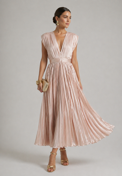 Stella & Grace™ | Timeless Pleated Midi Dress