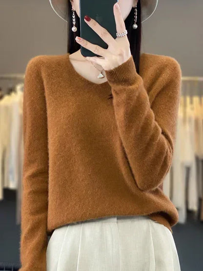 Elysa | Soft Fuzzy V-Neck Sweater