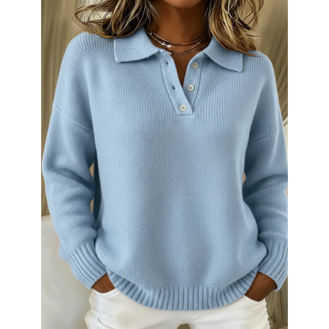 Hellenia | Comfort Knit Polo Sweater
