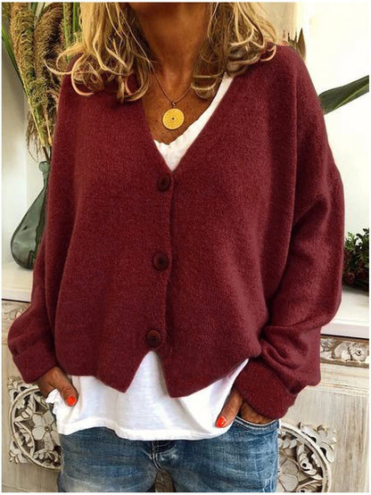 Elaine | Soft V-Neck Button-Up Cardigan