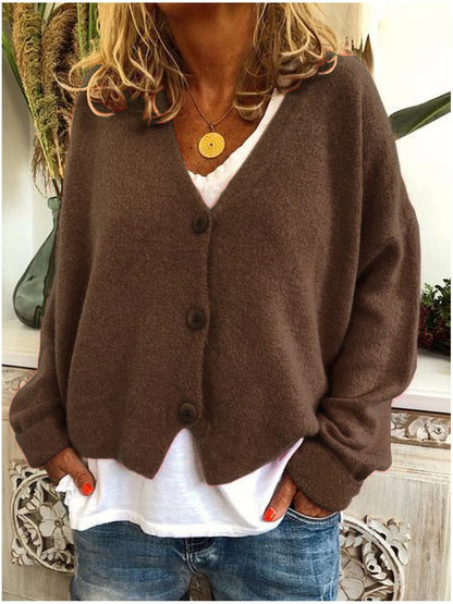 Eleni | Soft V-Neck Button-Up Cardigan