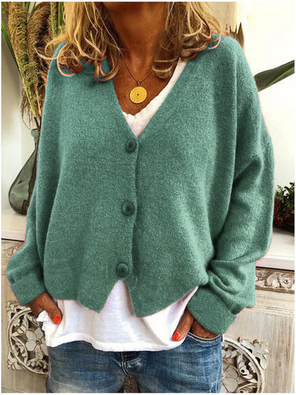 Eleni | Soft V-Neck Button-Up Cardigan