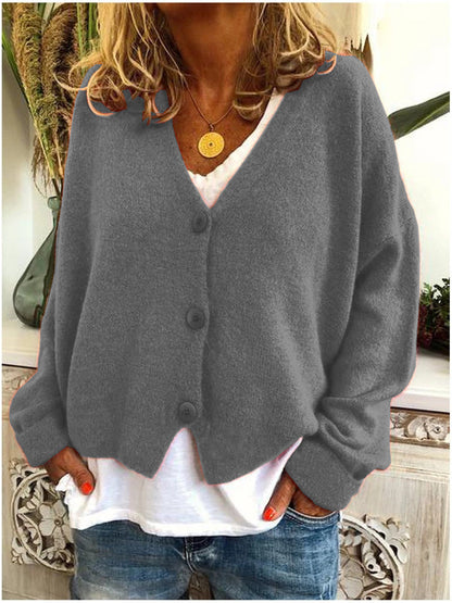 Eleni | Soft V-Neck Button-Up Cardigan