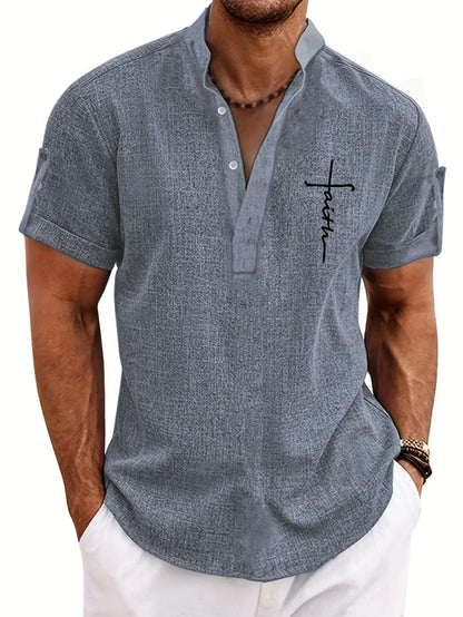 Elvis | Relaxed Stand-Collar Shirt