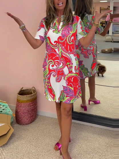 Virginia | Stylish Bold Print Midi Dress