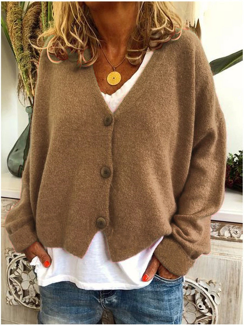 Eleni | Soft V-Neck Button-Up Cardigan