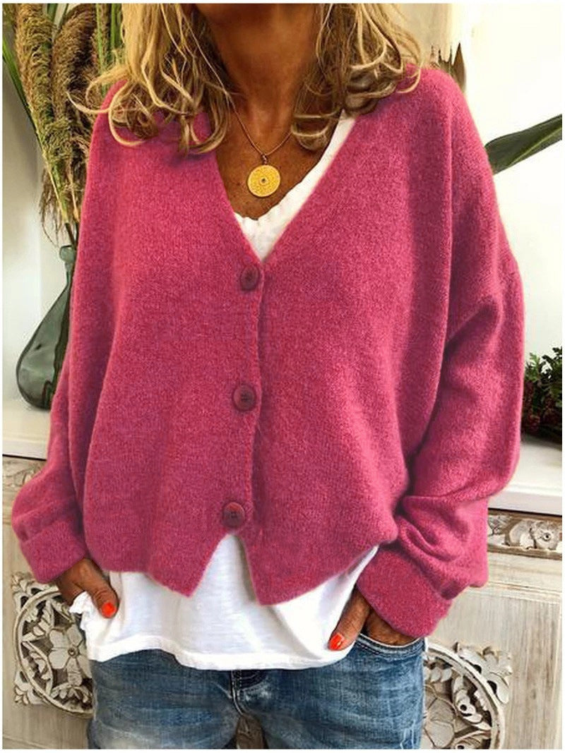 Eleni | Soft V-Neck Button-Up Cardigan