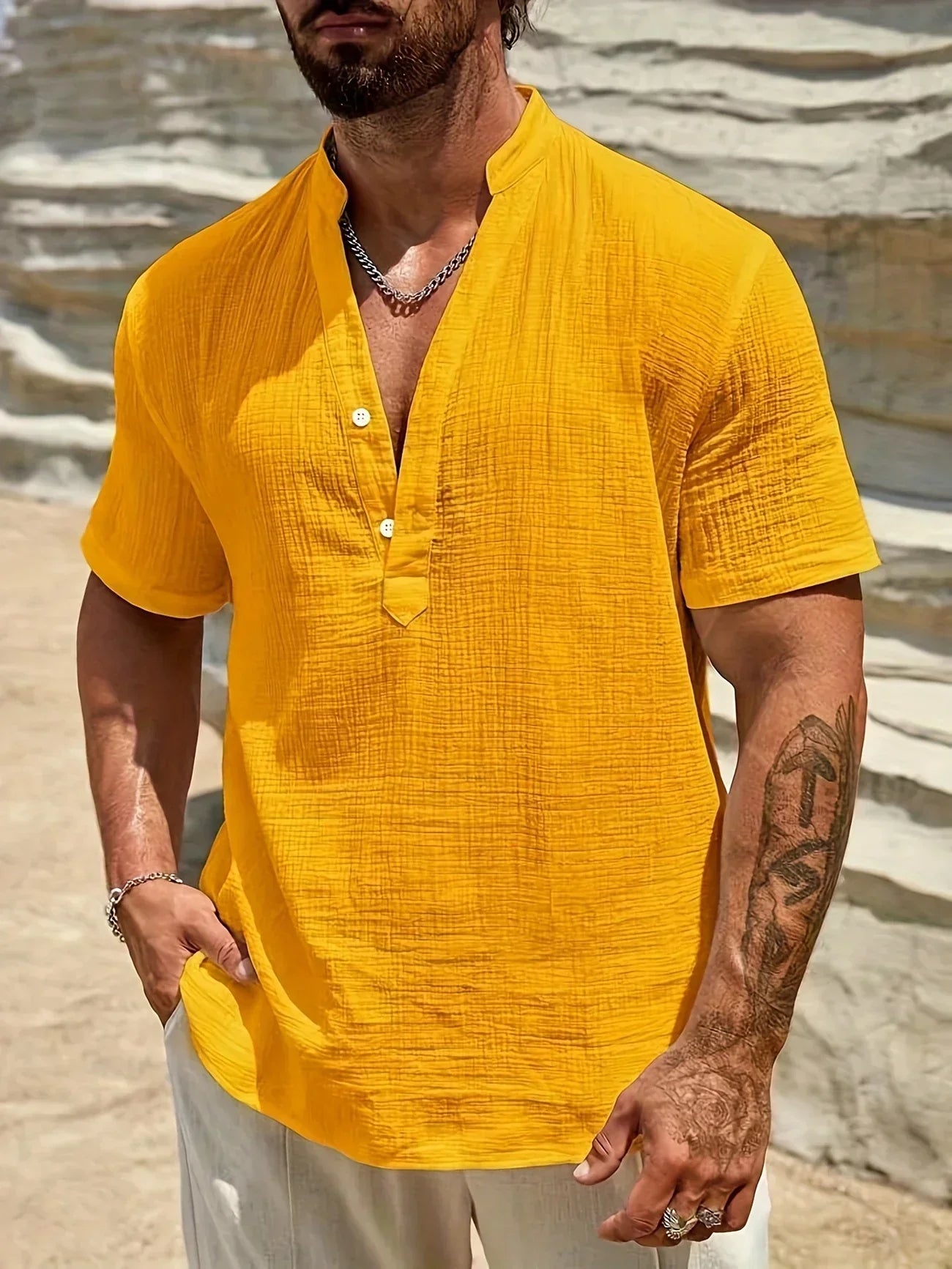 Scott | Cozy Stand-Collar Summer Shirt