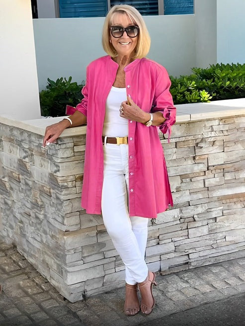 Venetia | Chic Tie-Sleeve Button Shirt