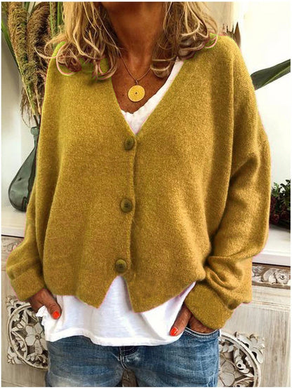 Eleni | Soft V-Neck Button-Up Cardigan