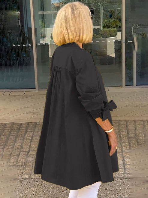 Venetia | Chic Tie-Sleeve Button Shirt
