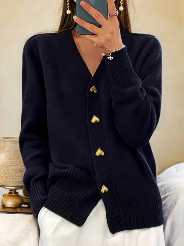 Allison | Heart-shaped Button-up Cardigan