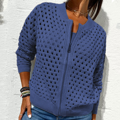 Wessica | Casual Zipper Hollow Jacket