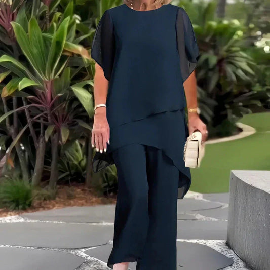 Herlie | Chic Irregular Top and Pants Set