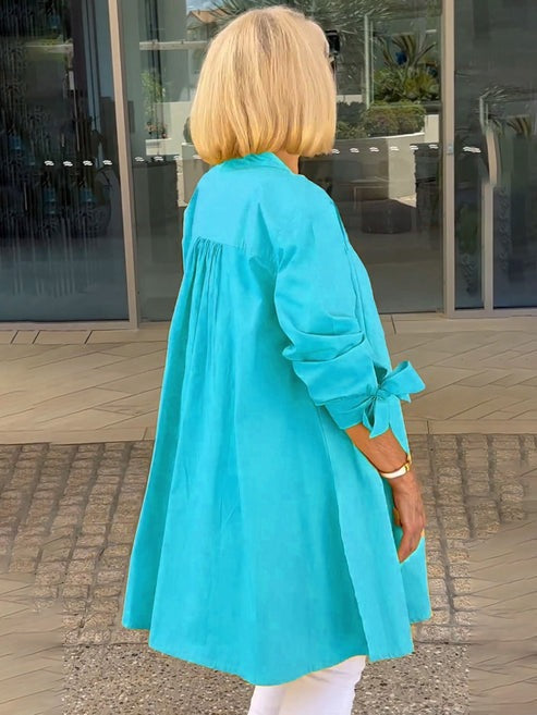 Venetia | Chic Tie-Sleeve Button Shirt
