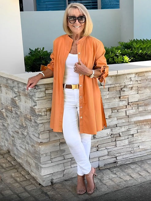 Venetia | Chic Tie-Sleeve Button Shirt